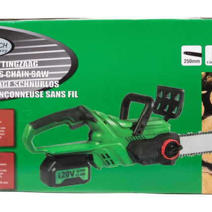Hofftech Accu Kettingzaag - 20V - 4000 mAh Li-ion - 250 mm Zaaglengte
