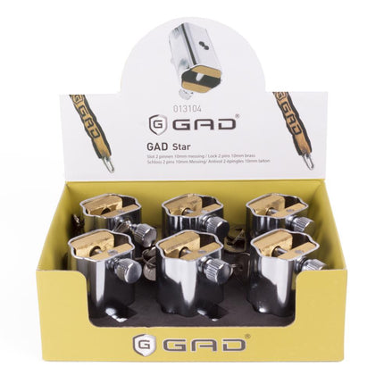 GAD Kettingslot - 10 mm - Messing - 2 Pinnen - Inclusief 2 Sleutels