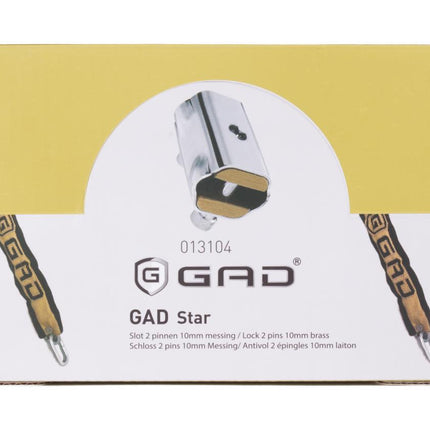 GAD Kettingslot - 10 mm - Messing - 2 Pinnen - Inclusief 2 Sleutels