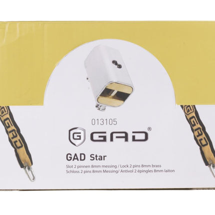 GAD-star Slot met 2 Pinnen - 8 mm - Messing - Inclusief 2 Sleutels