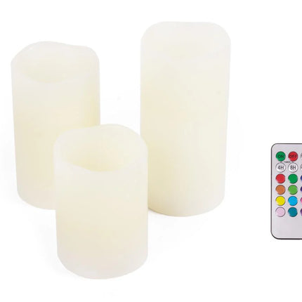 Benson LED Kaarsenset – 3 Stuks – RGB – Echte Was – Met Afstandsbediening
