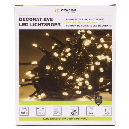Benson LED Deco Lichtsnoer – 100 LEDs – 11,2 Meter – Warm Wit