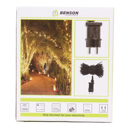 Benson LED Deco Lichtsnoer – 100 LEDs – 11,2 Meter – Warm Wit