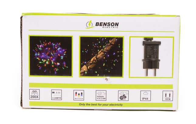 Benson LED Lichtsnoer Diamant – 200 Gekleurde LED's – 24 Meter – Timer & Dimmer