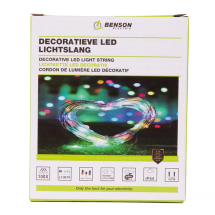 Benson Kleurrijke LED-Lichtslang – 100 LEDs – 13 Meter – IP44