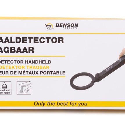 Benson Draagbare Metaaldetector - 39 cm - LED & Geluidsalarm - Inclusief Batterij