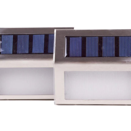 Hofftech Solar LED Wandlamp RVS – Set van 2 – Lichtsensor – 400 mAh