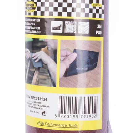 Benson Schuurpapier op Rol 11,5 cm x 3 meter - P80 - Grof