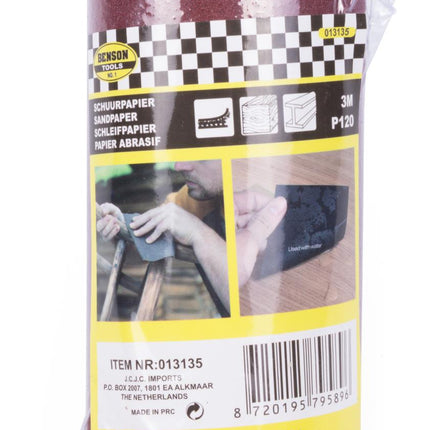 Benson Schuurpapier op Rol 11,5 cm x 3 meter - P60 - Extra Grof