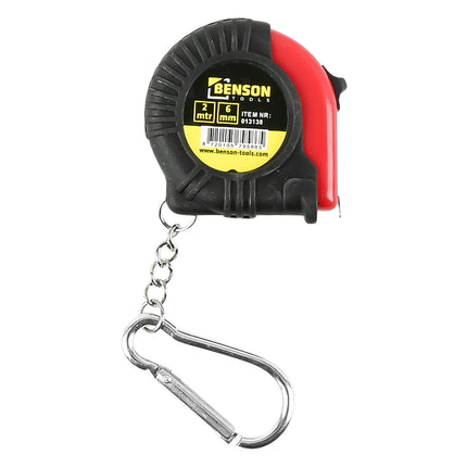 Benson Rolbandmaat 2 meter x 6 mm - Rubber - Met Karabijnhaak
