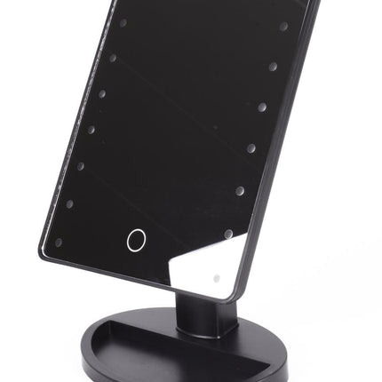 Benson Make-up Spiegel – LED Touch – Dimbare Verlichting – 16 LEDs – Zwart