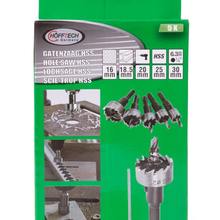 Hofftech HSS Gatenzaagset - 5-delig - Ø 16-30 mm - Profi Kwaliteit