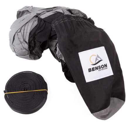 Benson Ultralichte Hangmat - 275 x 140 cm - Scheurbestendig 210T Nylon - Grijs/Zwart