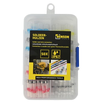 Benson Waterdichte Soldeerhulzen - 50-delig - Assortiment - Krimpverhouding 2:1