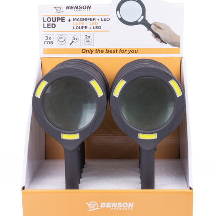 Benson Vergrootglas - Ø 80 mm - 3x Vergroting - COB LED - Zwart