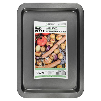 Benson Universele Bakplaat - 33 x 23 x 2 cm - PTFE-vrij - Antiaanbak
