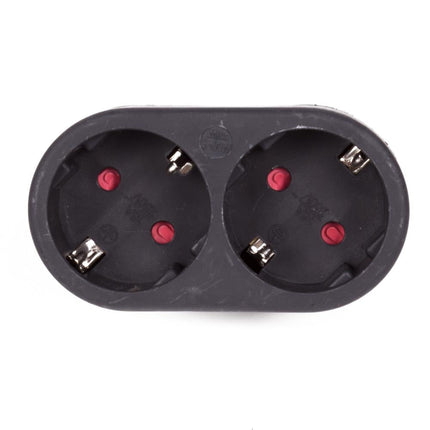 Benson Horizontale Stopcontactsplitter – 2-weg – met Randaarde & Kinderbeveiliging – Zwart