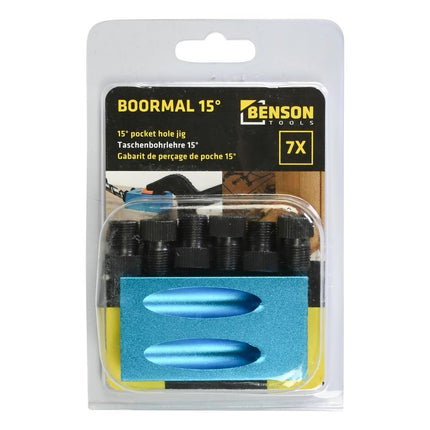 Benson Boormal 15 Graden - 7-delig - Pocket Hole Mal - Massief Aluminium