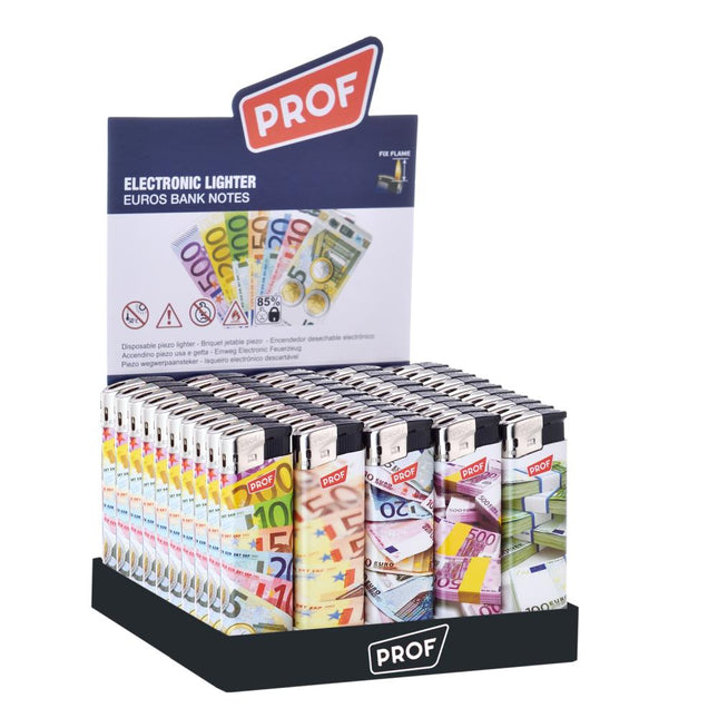 Prof Wegwerpaanstekers Euro Bankbiljetten - 50 Stuks - Display