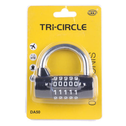 Tri-Circle Cijferhangslot – 65 mm – 5-Cijferig – Chroom – Robuust