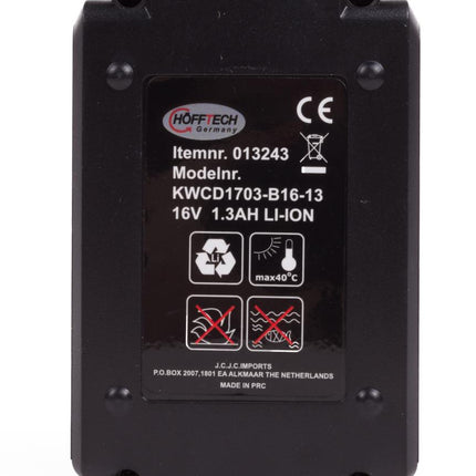Hofftech Reserve Accu - 16V - 1300 mAh Li-ion - Voor Boormachine 011613