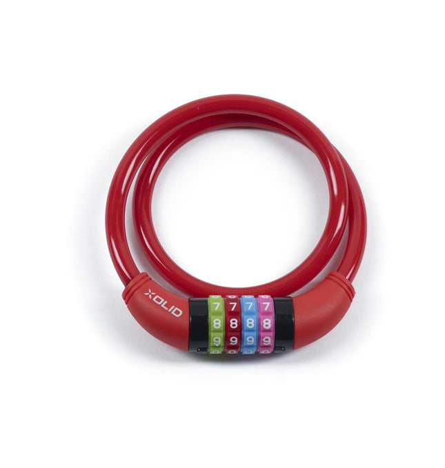 Xolid Kabel Cijferslot - Ø 10 mm x 650 mm - Rood