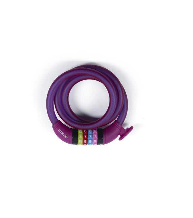 Xolid Kabel Cijferslot - Ø 12 mm x 1200 mm - Paars - Instelbaar