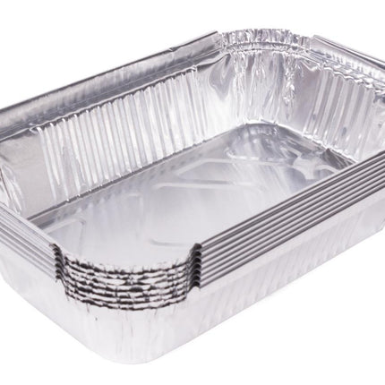 Benson BBQ Grillschalen - Aluminium - 8 Stuks - 17x10,5x4 cm