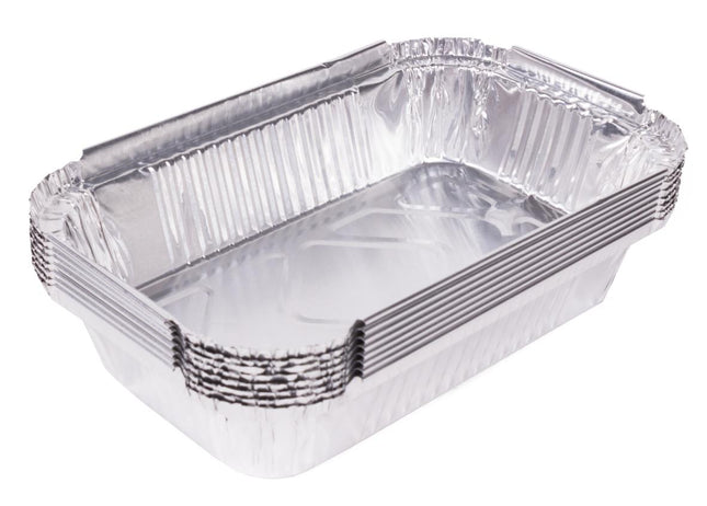 Benson BBQ Grillschalen - Aluminium - 8 Stuks - 17x10,5x4 cm