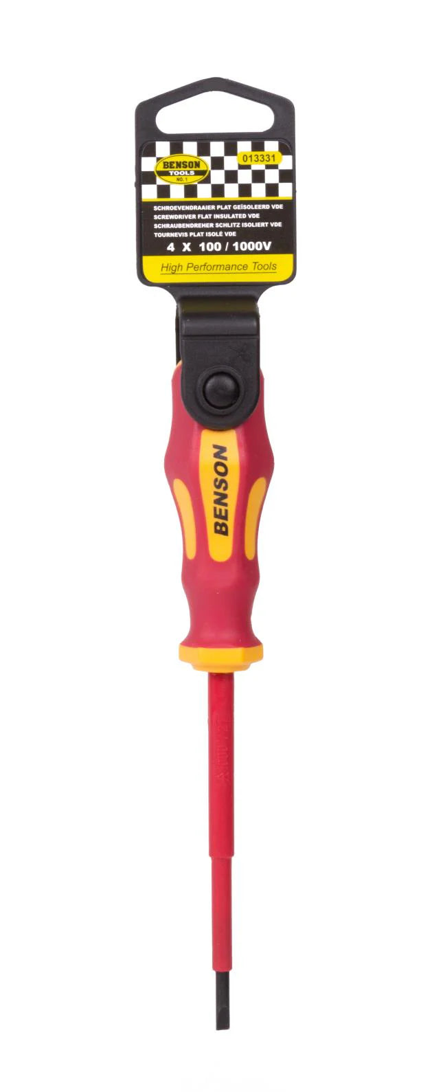 Benson Geïsoleerde VDE Platte Schroevendraaier - 4 x 100 mm - Rood