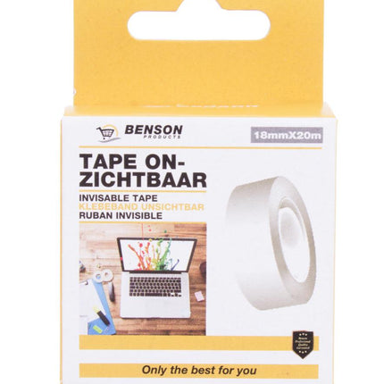Benson Onzichtbare Tape - 18 mm x 20 m - Beschrijfbaar & Mat