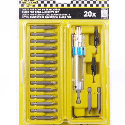 Benson Quick Flip Boor- en Schroefset - 20-delig - Snelwisselsysteem