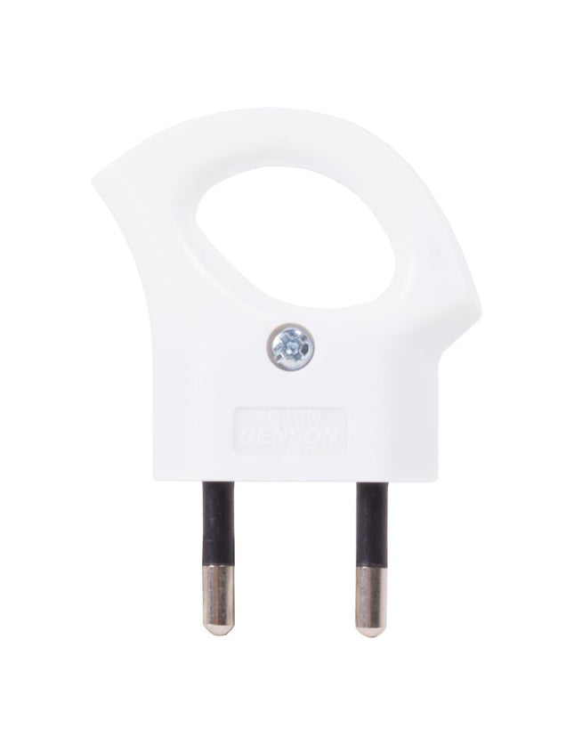 Benson Eurostekker met Trekoog – Wit – 10A – Max. 2500W