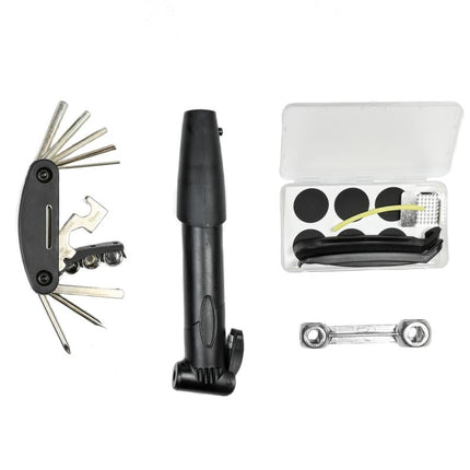 Benson Deluxe Fietsreparatieset in Etui - 16-delig - Inclusief Minipomp & Multitool - Zadeltas Bevestiging