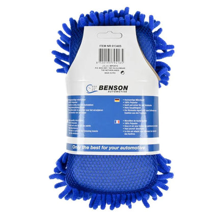 Benson Dubbelzijdige Autospons – Rasta Microvezel & Insectennet – Blauw