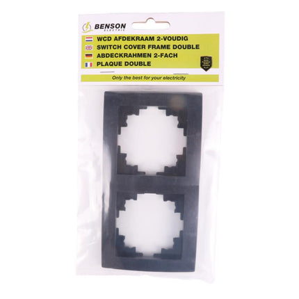 Benson Dubbel Afdekraam – Zwart – 152 x 81 mm