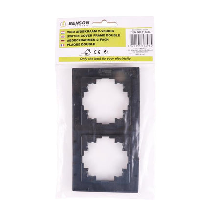 Benson Dubbel Afdekraam – Zwart – 152 x 81 mm