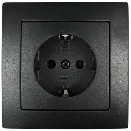 Benson Inbouw Stopcontact – Zwart – Randaarde – Stijlvol Design