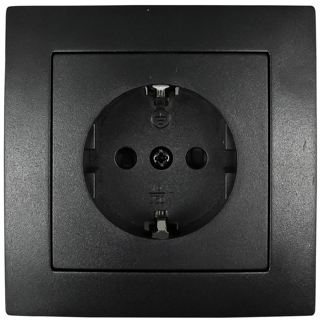 Benson Inbouw Stopcontact – Zwart – Randaarde – Stijlvol Design
