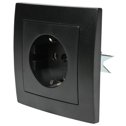 Benson Inbouw Stopcontact – Zwart – Randaarde – Stijlvol Design