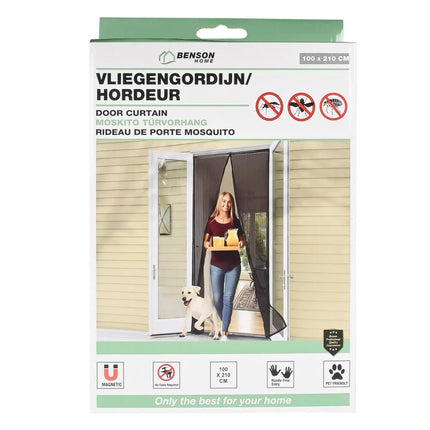 Benson Magnetische Hordeur - 100 x 210 cm - Sluit Automatisch - Insectenwerend