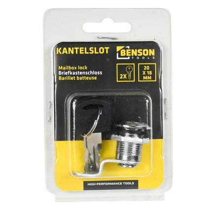Benson Kantelslot – Lockerslot – 18 x 20 mm – Inclusief 2 Sleutels