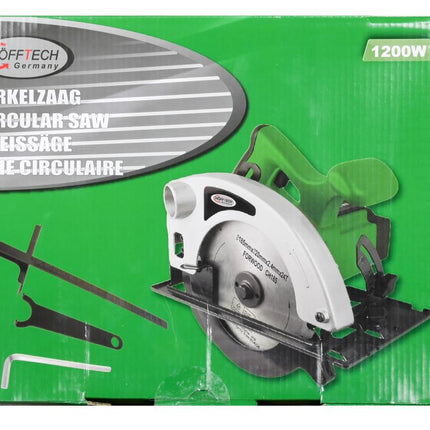Hofftech Handcirkelzaag - 1200W - Ø185 mm - Inclusief Parallelgeleider
