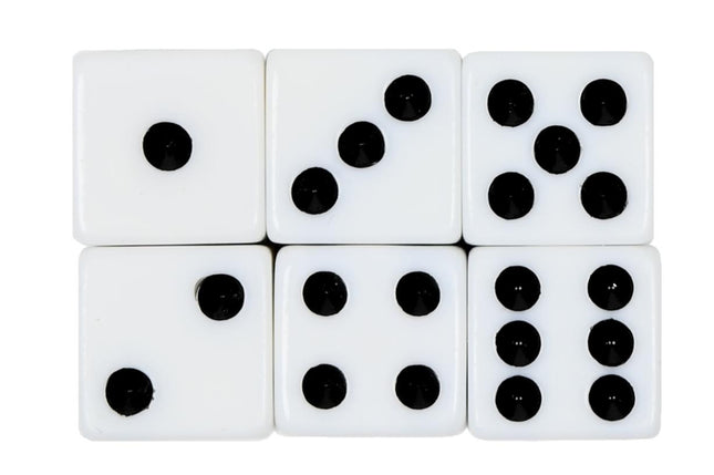 Benson Dobbelstenen Set - 6 Stuks - 1,5 cm - In Bewaardoosje
