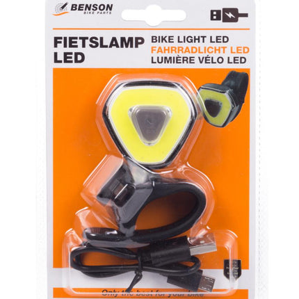 Benson USB Oplaadbare Fietskoplamp - 18 LED Chips - Wit Licht - 6 Standen - Regenwaterdicht
