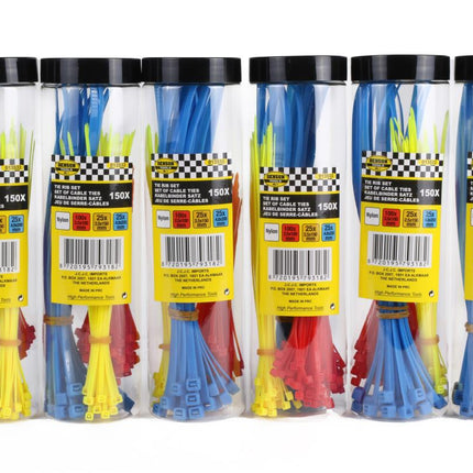 Benson Kabelbinderset 150-Delig | Mix Maten & Kleuren | In Handige Koker