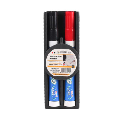 Benson Magnetische Whiteboard Wisser - Inclusief 2 Markers - Zwart