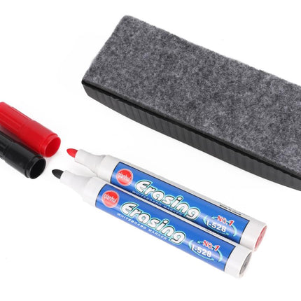 Benson Magnetische Whiteboard Wisser - Inclusief 2 Markers - Zwart