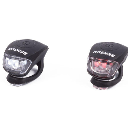 Benson LED Fietslamp Set - Flexibel Silicone - Zwart - Waterdicht - 2-delig