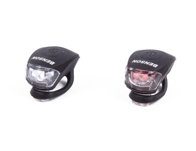 Benson LED Fietslamp Set - Flexibel Silicone - Zwart - Waterdicht - 2-delig